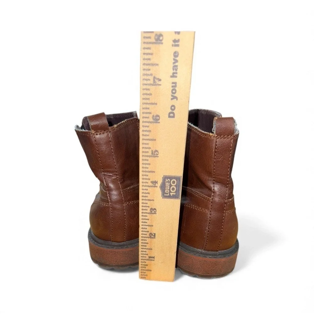 Vince Camuto Kent‎ Mens 6.5M Pre-Owned Brown Faux Leather Ankle Slip On Boots